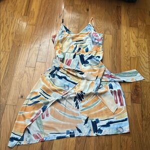 Multicolor Abstract Print Women's Dress